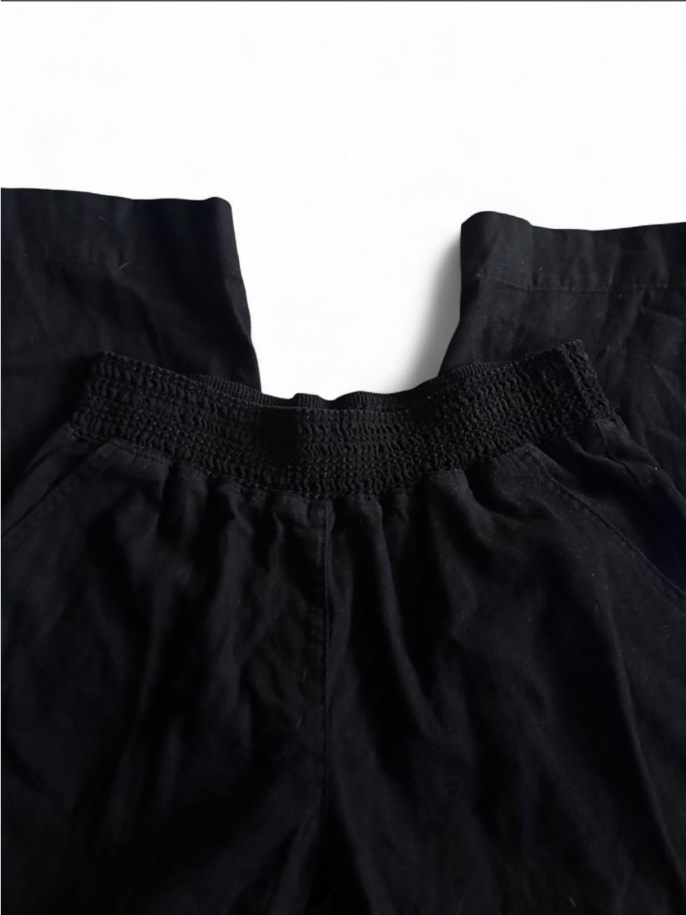 black linen flare pants